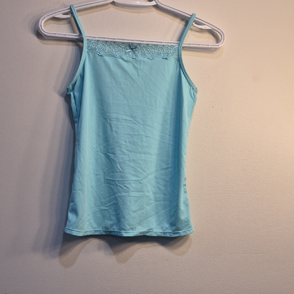 🌟 4 For $ 15 🌟 Women's Light Blue Lace-Trim Stretch Camisole